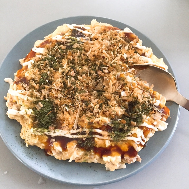 スプーンで食べる★豆腐のお好み焼き